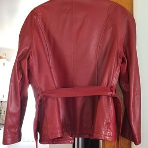 Red leather jacket